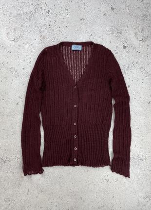 Prada milano knit cardigan women’s женская кофта кардиган оригинал1 фото