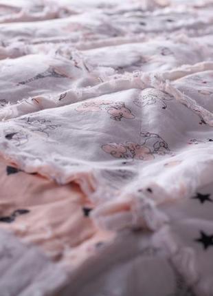 Двостороннє покривало з подушками "пудель в парижі" покривало на ліжко печворк квілт7 фото