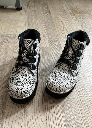 Ботинки kickers зі шкіри поні на платформі черевики5 фото