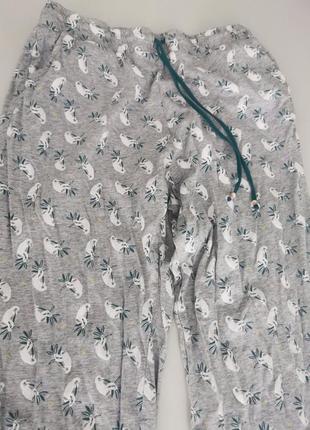 Красиві жіночі піжамні штани з лінивцями і евкаліптом2 фото