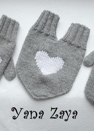 Комплект рукавиць для закоханих "сердечка"4 фото