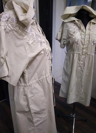 Нове літнє плаття з капюшоном і кишенями з вишивкою2 фото