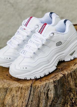 Шкіряні кросівки skechers на широку ніжку, р. 38