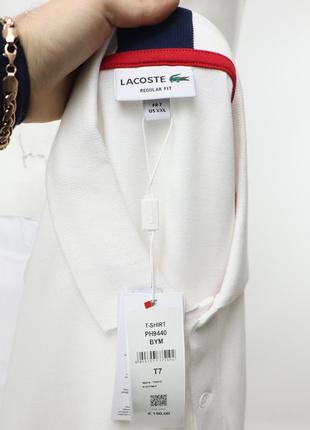 Чоловіча нова біла поло футболка lacoste [ s-m , xl-xxl ]6 фото