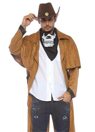 Коричневе чоловіче пальто в стилі вестерн leg avenue o/s