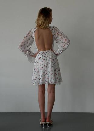 Шифоновое платье мини в цветочный принт2 фото