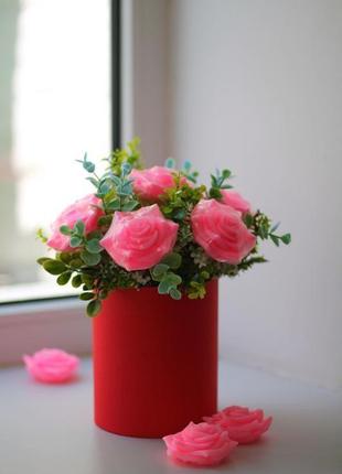 Букет з мила (7 троянд)1 фото