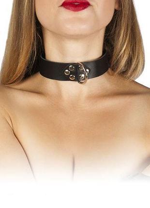 Нашийник leather collar, black 2