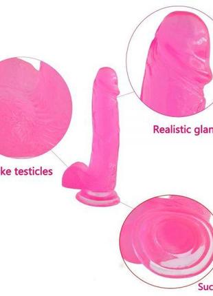 Фалоімітатор 8" jelly studs, pink 3