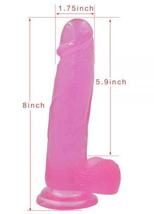 Фалоімітатор 8" jelly studs, pink 4