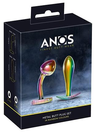 Набор пробок anos metal butt plug set rainb 4