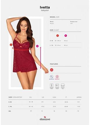 Пеньюар і трусики obsessive ivetta s/m 7