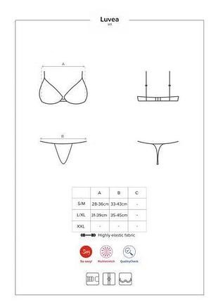 Комплект obsessive luvae set s/m чорний 2