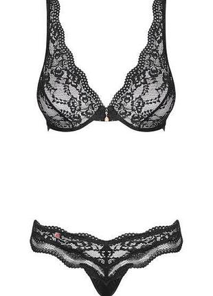 Комплект obsessive luvae set s/m чорний 3