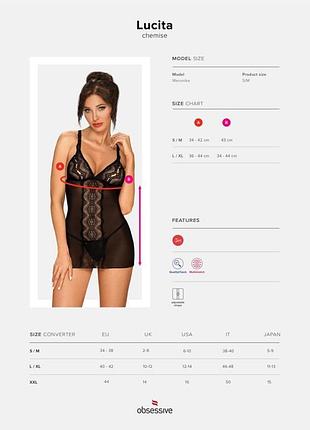 Пеньюар obsessive lucita + стринги l/xl 5