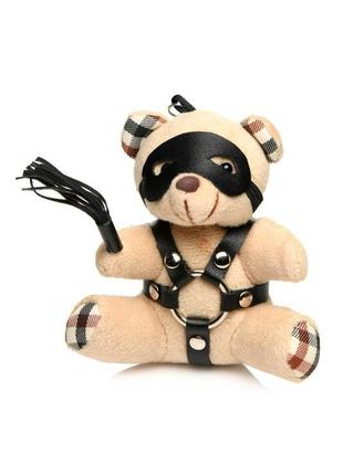 Брелок плюшевий ведмедик бдсм з плетінням, 9 см х 9 см
