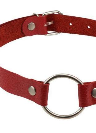 Кляп leather o-ring gag, red