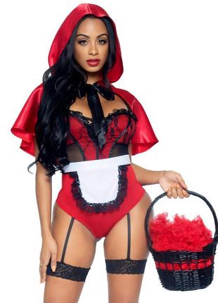 Костюм червоної шапочки leg avenue, s, 3 предмети, червоний