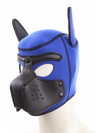 Бдсм маска собаки be my master bondage puppy hood blue