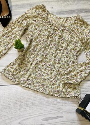 Блузка сорочка легка бавовна 100% квіти