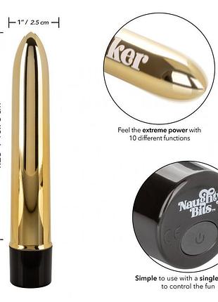 Вібратор naughty bits gold dicker vibe 4