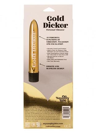 Вібратор naughty bits gold dicker vibe 8