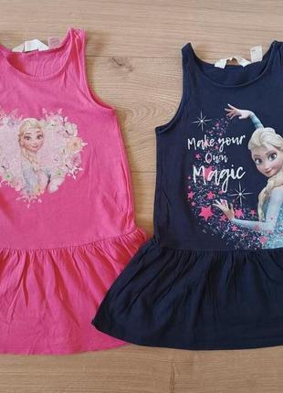 Набор из 2-х детских платьев с ельзой холодное сердце/сукни h&amp;m frozen elsa