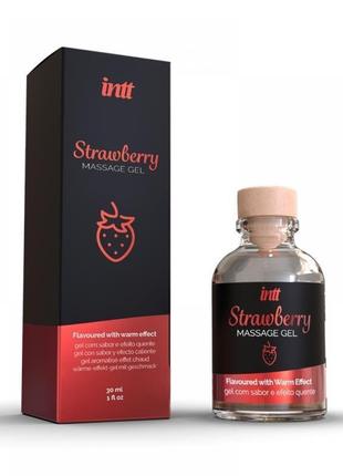 Їстівний масажний гель для інтимних зон intt strawberry 30 мл