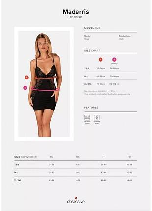 Пеньюар і стринги obsessive maderris chemise&thong; xs/s 5