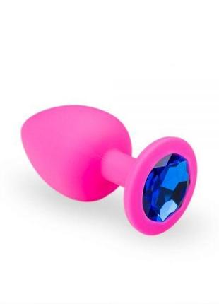 Анальна пробка, pink silicone sapphire, s