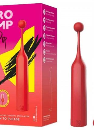 Вібратор для клітора з двома насадками romp pop, червоний, 14....