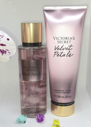 Набор парфюмированный спрей+лосьон victoria’s secret velvet petals1 фото