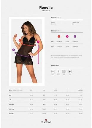 Пеньюар obsessive reneliai та стринги s/m 9