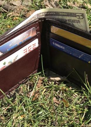 Мужской кошелек из натуральной кожи (man's leather wallet)5 фото