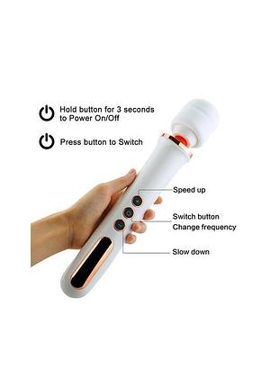 Вібратор-мікрофон білий massager super powerful 10 function 4