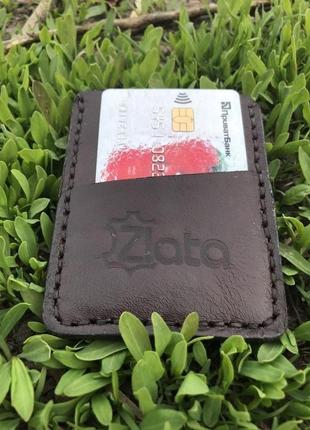 Кардхолдер из натуральной кожи (leather cardholder)2 фото