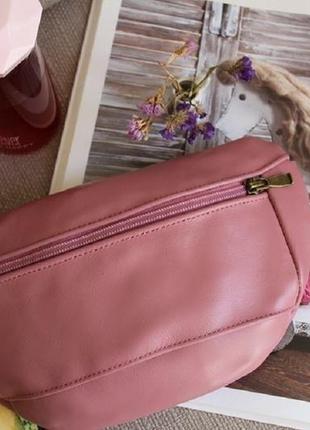 Поясная сумка 051 pink. натуральная кожа.1 фото