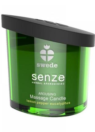 Масажна свічка swede senze, з ароматом лимона перцю й евкаліпт...