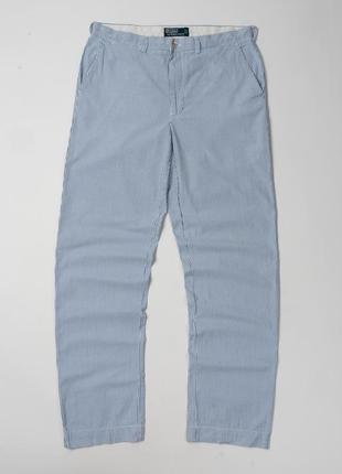 Polo ralph lauren vintage blue and white striped seersucker pants мужские брюки2 фото