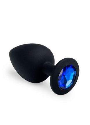 Анальна пробка, black silicone sapphire, l