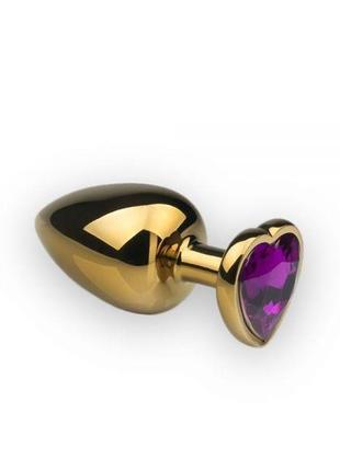 Анальна пробка,gold heart amethyst, l