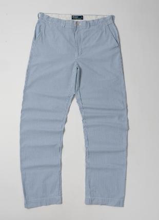 Polo ralph lauren vintage blue and white striped seersucker pants чоловічі штани5 фото