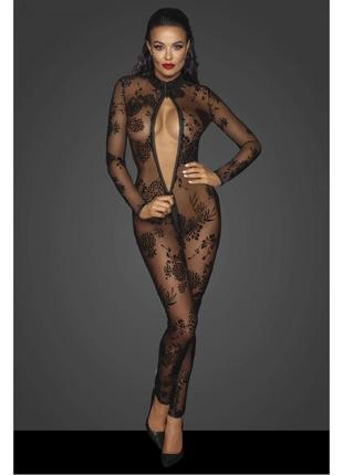 Комбінезон сексуальний напівпрозорий xl f237 noir handmade, з ...