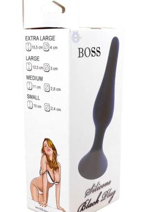 Анальний плаг silicone plug black - large 3