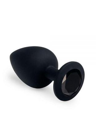Анальна пробка, black silicone, black diamond, l