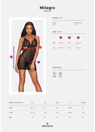 Пеньюар obsessive millagro і стринги s/m 7