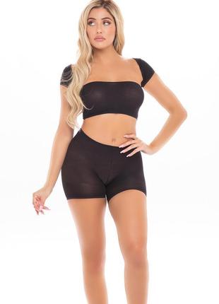 Комплект on your mind 3pc short set black, os