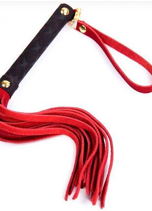 Флоггер ds fetish leather flogger s red 2