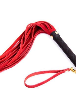 Флоггер ds fetish leather flogger s red 3