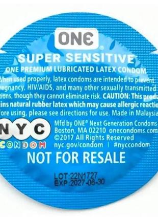 Презерватив one super sensitive nyc 2